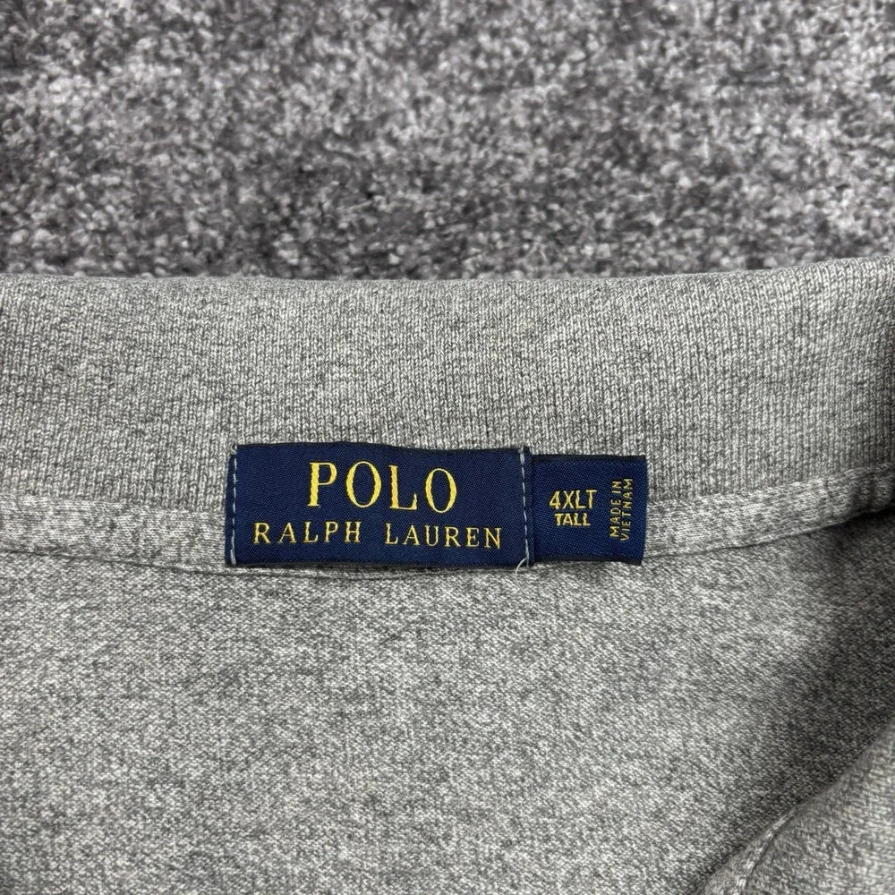 Polo Ralph Lauren Long Sleeve Polo Shirt Men's‎ 4XLT Tall Gray Cotton Pony